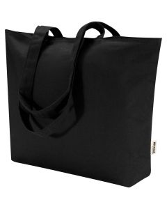 Ningbo 320 g/m² zippered cotton tote bag 15L