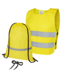 KIds Hi Vis Safety Vest & Drawstring Bag Set 7-12 Years Ingeborg 