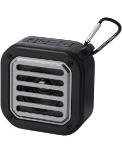 Solo 3W IPX5 RCS recycled plastic solar Bluetooth® speaker with carabiner 
