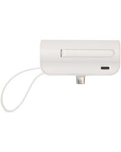 Alnair 5000 mAh 10W recycled plastic Type-C power bank with built-in flip stand and 2-in-1 cable