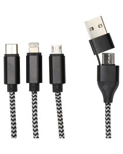Alphecca recycled aluminium and RPET 5-in-1 charging cable 