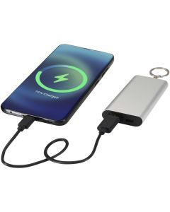 Arcturus 2000 mAh recycled aluminium power bank with keychain