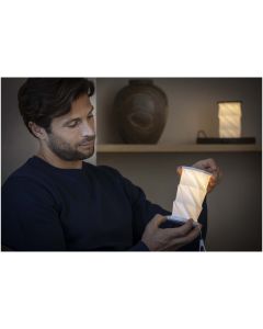 Celestia foldable and dimmable recycled plastic table lamp
