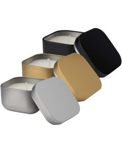 Tindra square tin candle with vanilla aroma