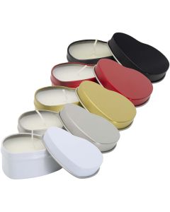 Blissful heart-shaped tin candle with vanilla aroma