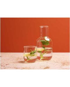 Amelie glass carafe and cup set with matt finish