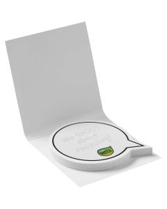 Sticky-Mate® soft cover speech bubble shaped sticky notes