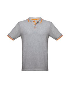THC ROME. Men's Polo Shirt with contrast colour trim and buttons