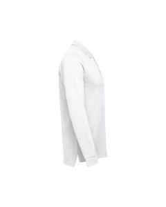 THC BERN WH. Men's long-sleeved 100% cotton piqué polo shirt with removable label