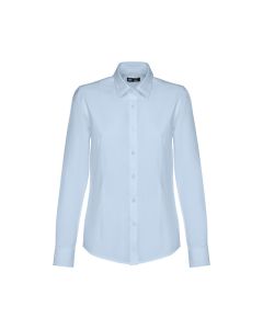 THC TOKYO WOMEN. Women's long-sleeved oxford shirt with pearl coloured buttons