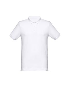 THC MONACO WH. Men's short-sleeved piqué polo shirt in 100% cotton