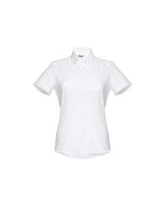 THC LONDON WOMEN WH. Women's short-sleeved oxford shirt. White