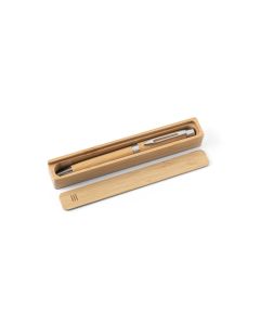 BAHIA II. Bamboo ballpoint pen with clip and twist mechanism