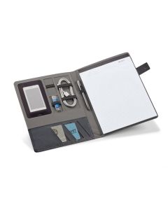 RIORDAN. A4 folder in imitation linen and PU with lined pages