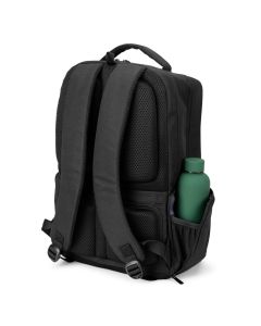 COPENHAGEN. Water-repellent recycled twill backpack with two large front pockets 17'3"