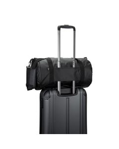 OSASCO SPORT. Cylindrical sports bag in high-density 600D recycled polyester with side compartment for shoes