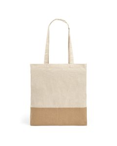 MERCAT. 100% cotton bag (160 g/m²) with imitation jute details