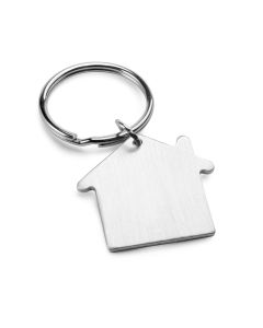 House-shaped aluminum keyring