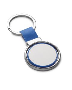 ALBRIGHT. Metal and PU keyring suitable for customisation by doming