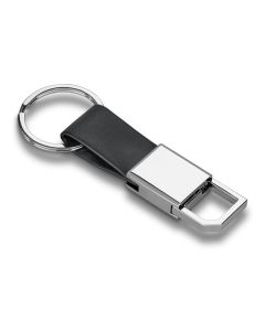 BOURCHIER. Metal and PU keyring with hook