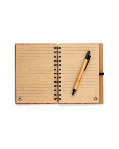 DICKENS A5. A5 spiral notebook in bamboo with 100% recycled paper