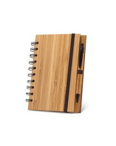 DICKENS A5. A5 spiral notebook in bamboo with 100% recycled paper