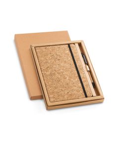 FREUD. A5 notepad and ballpoint pen set in cork