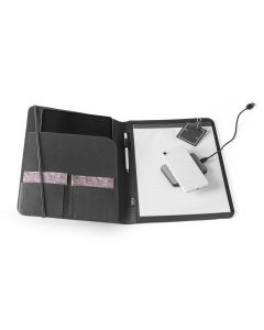 EMERGE FOLDER II. A4 folder in recycled polyester (100% rPET) 300D with elastic closure