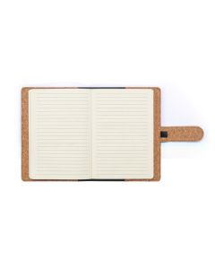FIELDING. A5 folder in cork and recycled polyester (100% rPET) with removable notebook