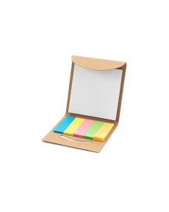 AINSLEY. 2-in-1 office set, made from 100% recycled paper, with 6 sticky notebooks