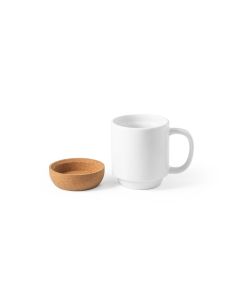 RORY SUB. Ceramic mug with cork base 410 mL