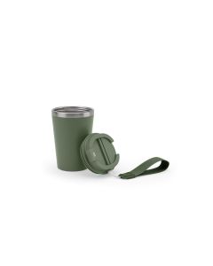 SPITZ. Stainless steel travel mug (90% recycled) with PP outer wall and matte finish 440 mL