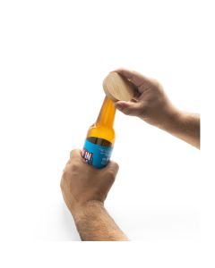 AMCHUR. Bamboo coaster with bottle opener