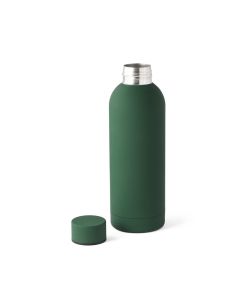 ODIN. Double wall vacuum stainless steel (36% recycled) bottle with rubber coating 550 mL