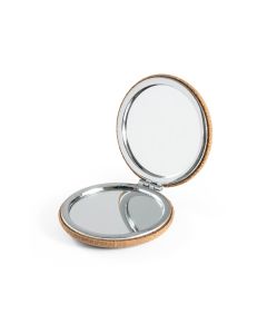 TILBURY. Folding cosmetic mirror in cork