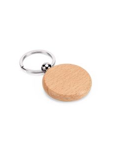 STEWIE ROUND. Round keyring in beech wood
