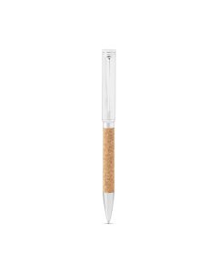 EVANS. Set consisting of a ballpoint and key ring, both in metal and cork