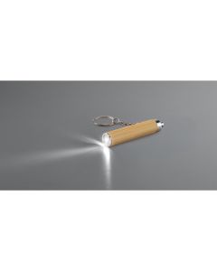RACHEL. Bamboo and ABS key ring with LED torch