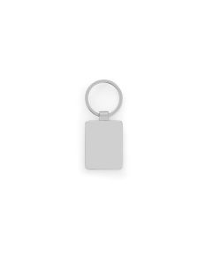 GASTON RECTANGULAR. Rectangular iron keychain in zinc and bamboo