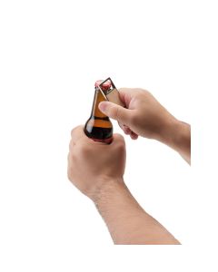 SYLVESTER. Rectangular iron keychain with bottle opener
