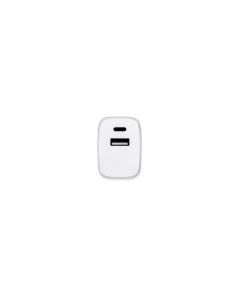 WEGENER. Power adapter with USB-A port 18W and USB-C 20W in recycled ABS (100% rABS)