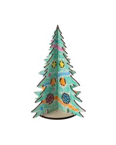 PINERY. Collapsible wooden Christmas tree to colour