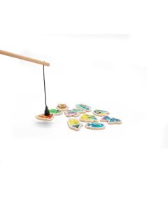 FISHY. Fishing game consisting of 10 wooden fish, ideal for children