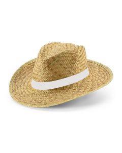 Natural straw hat with sublimated ribbon