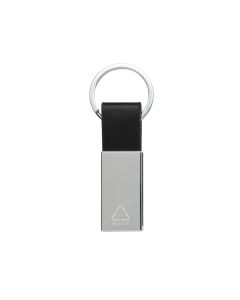 Luxury PU keychain RCS recycled zinc alloy