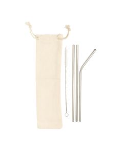 Reusable Straws Stainless Steel In Cotton Pouch