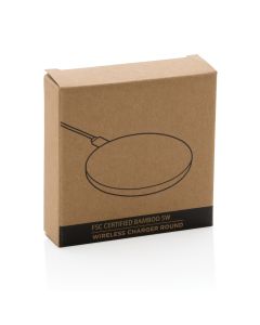 Bamboo 5W round wireless charger