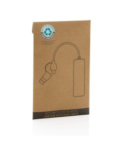 Recycled Plastic USB Hub With Dual Input