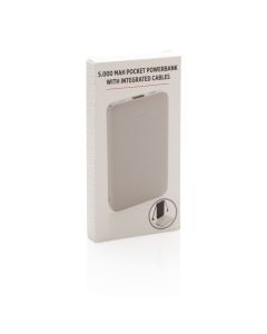 5.000 mAh Pocket Powerbank with integrated cables