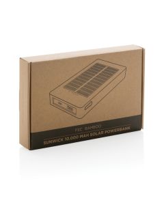 Sunwick 10.000 mAh Bamboo solar powerbank